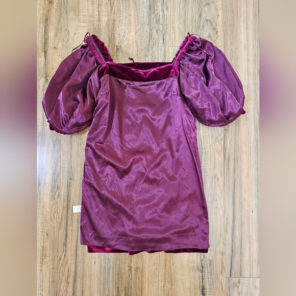 New REBECCA MINKOFF Vienne Velvet Fushia Mini Dress - Picture 8 of 11